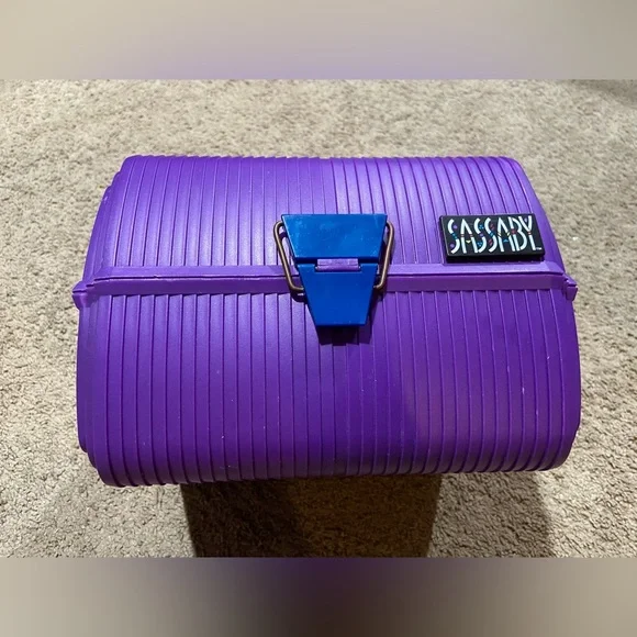 Vintage SASSABY MAKEUP CARRYING CASE Organizer Purple Model 102 Made In USA - Picture 3 of 15